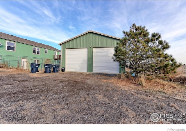 view of garage