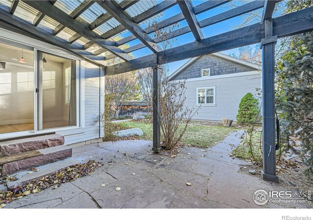 view of patio / terrace with a pergola