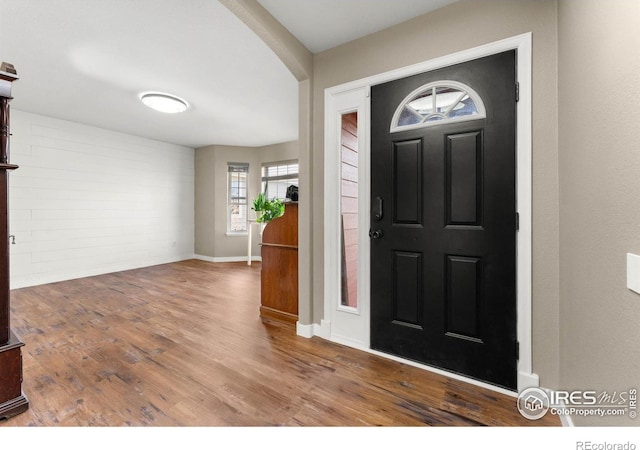 foyer featuring hardwood / wood-style floors