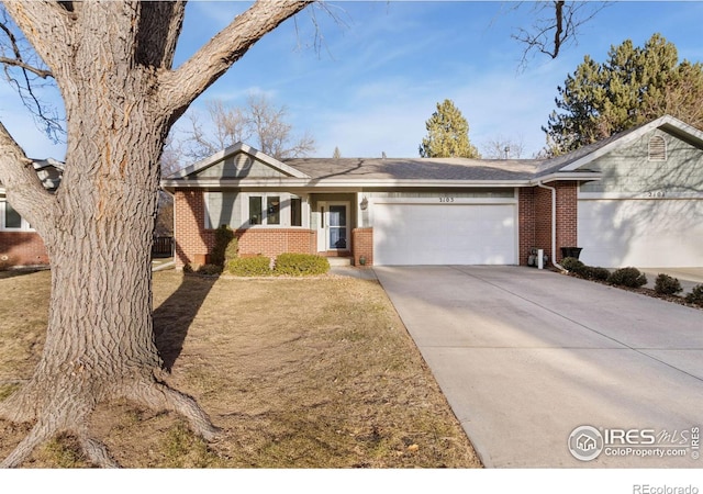 single story home with a garage