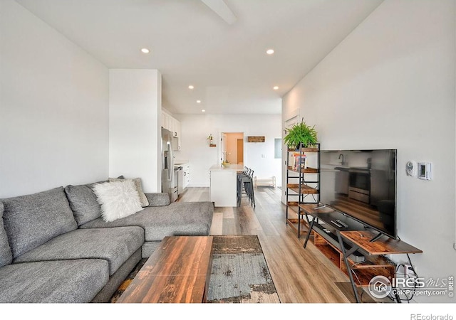 living room featuring light hardwood / wood-style floors