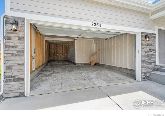 view of garage