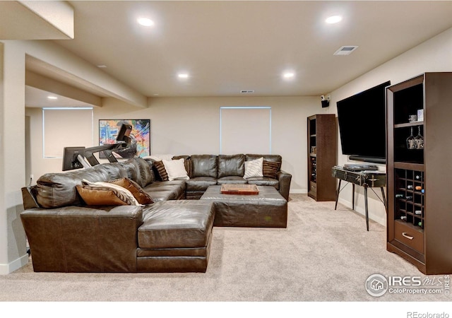 view of carpeted living room