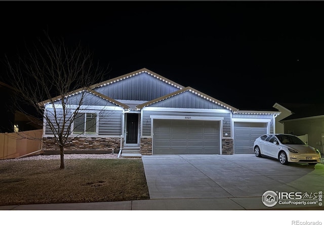 view of front of home with a garage