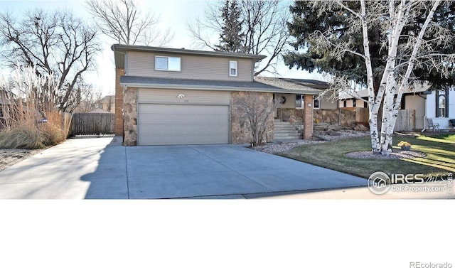 view of front property with a garage