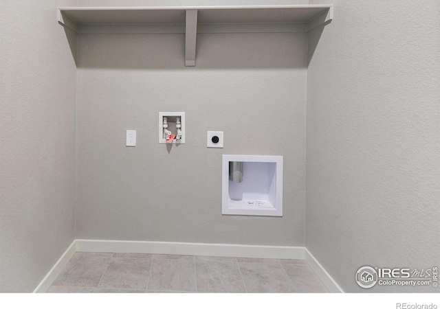 laundry room featuring electric dryer hookup, gas dryer hookup, and hookup for a washing machine