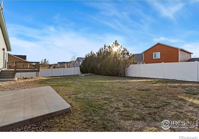 view of yard featuring a patio area