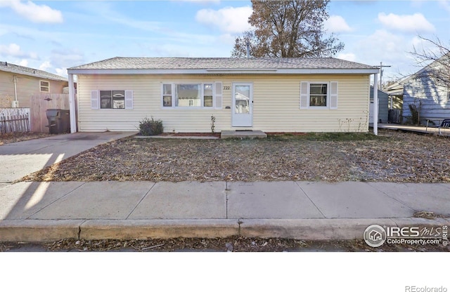 view of ranch-style home