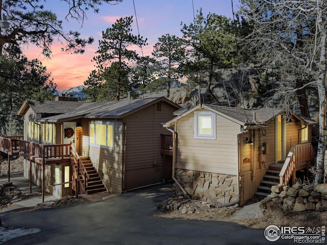 exterior space with a mountain view