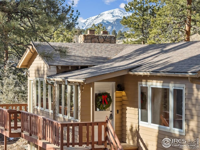 exterior space with a mountain view