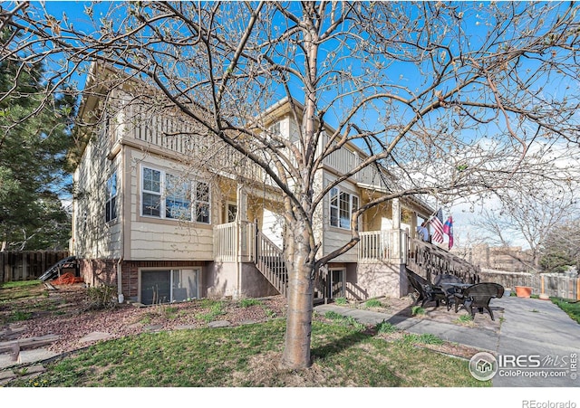 view of front of house featuring a patio area