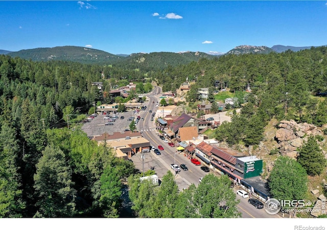 bird's eye view featuring a mountain view