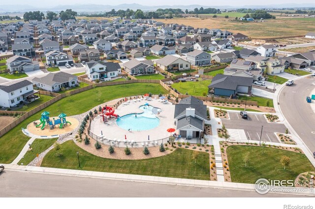 birds eye view of property featuring a residential view