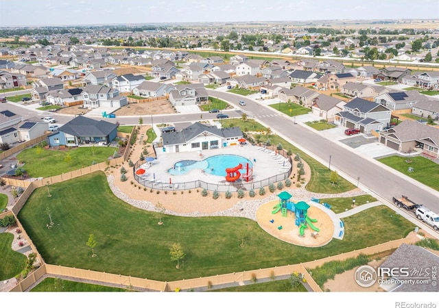 drone / aerial view featuring a residential view