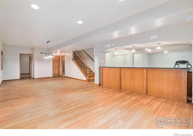 interior space featuring light wood-type flooring