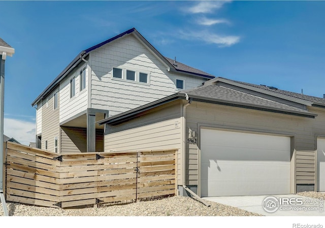 exterior space featuring a garage