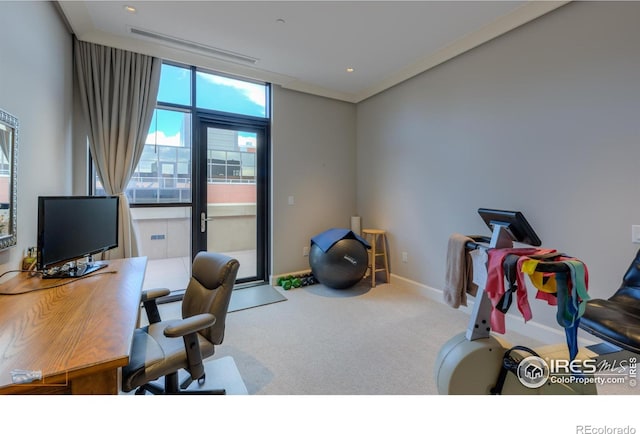 1077 Canyon Blvd # 403, Boulder, CO 80302 - carpeted office space featuring baseboards and recessed lighting