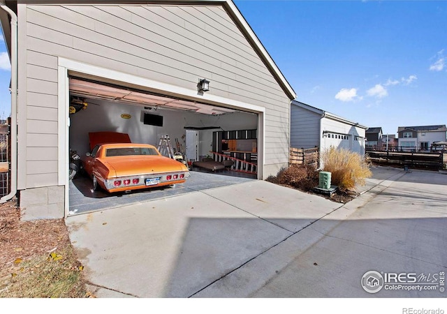 view of garage