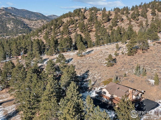 birds eye view of property featuring a mountain view