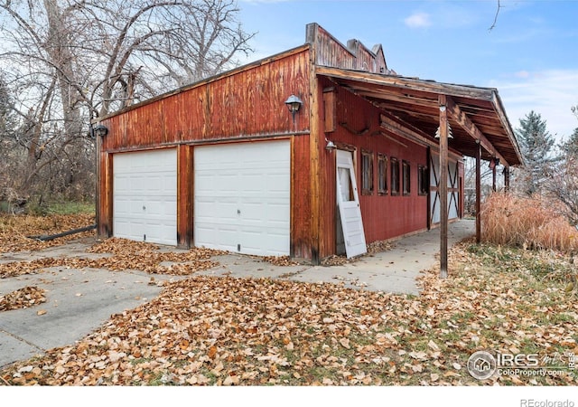 view of garage