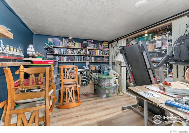 interior space with hardwood / wood-style floors