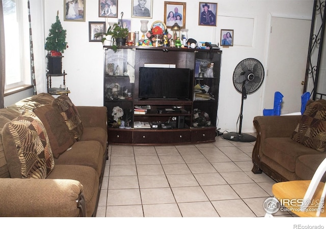 view of tiled living room