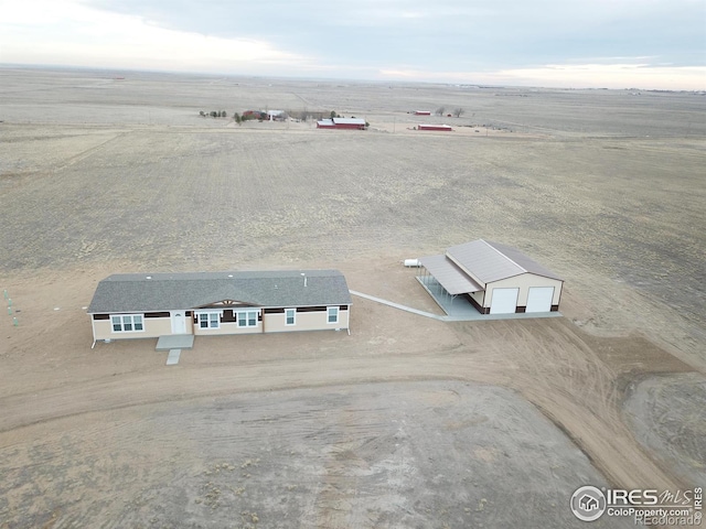 drone / aerial view with a rural view