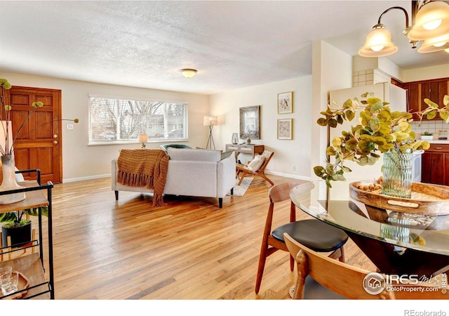 living room with light hardwood / wood-style floors