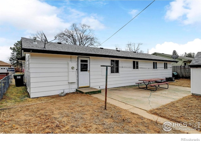 rear view of property with a patio