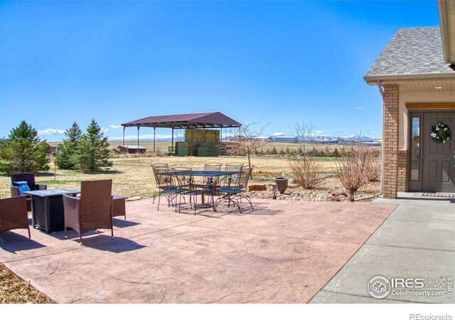 view of patio featuring a gazebo