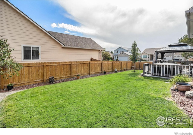 view of yard featuring a gazebo