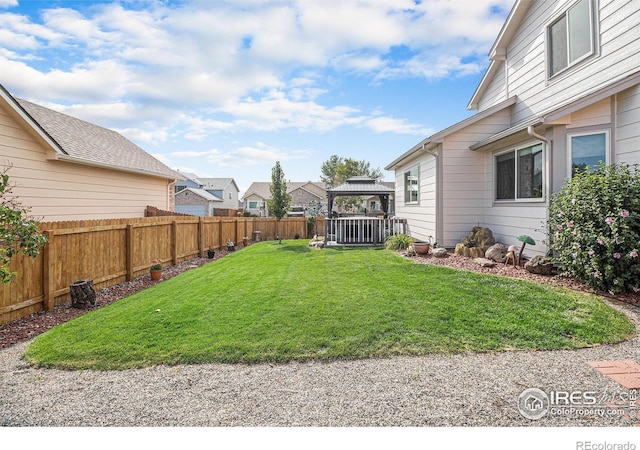 view of yard with a gazebo