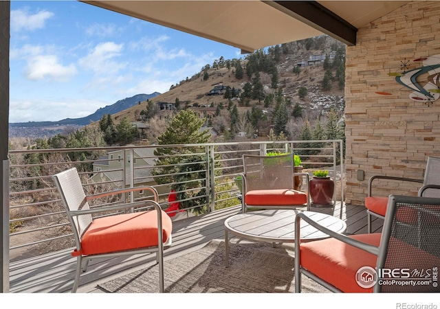 balcony with a mountain view