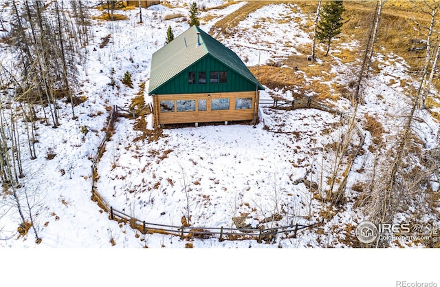 view of snowy aerial view