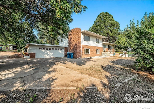 view of split level home