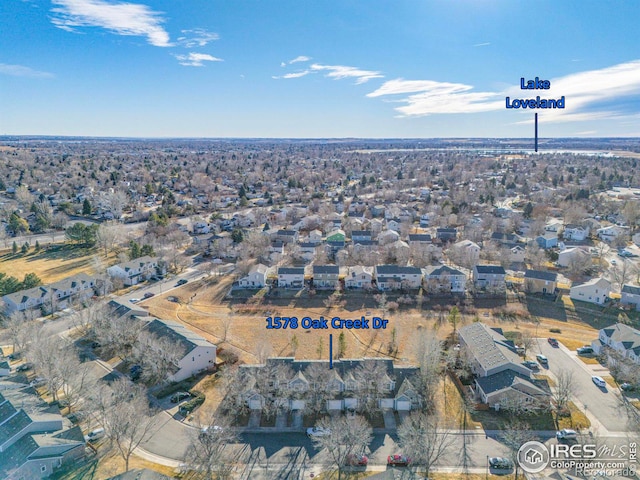 drone / aerial view featuring a residential view