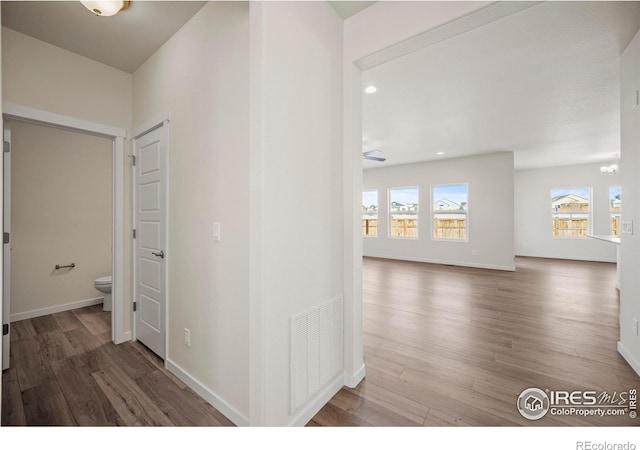 hallway featuring hardwood / wood-style flooring