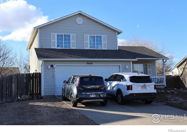 view of property featuring a garage