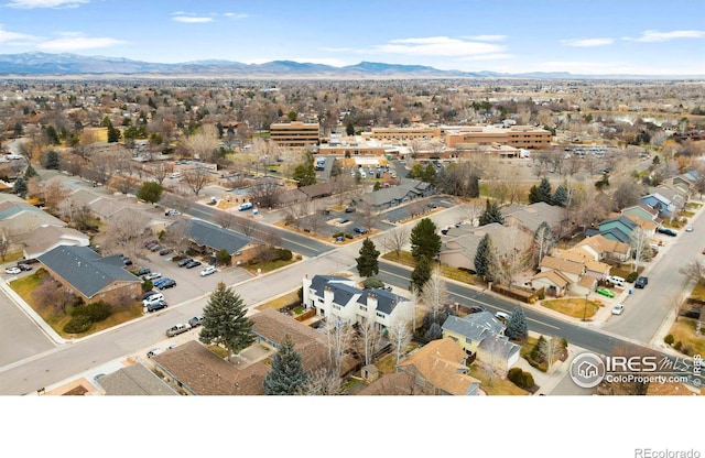 bird's eye view with a mountain view