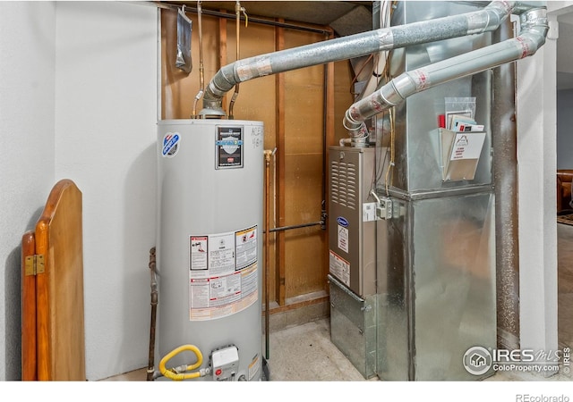 utilities featuring heating unit and water heater