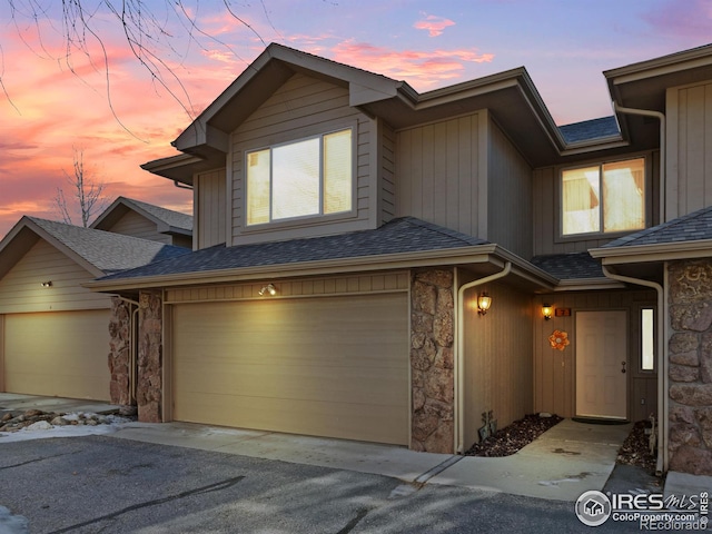 view of front of house featuring a garage