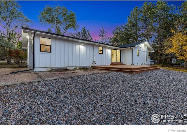 view of front of property with a deck