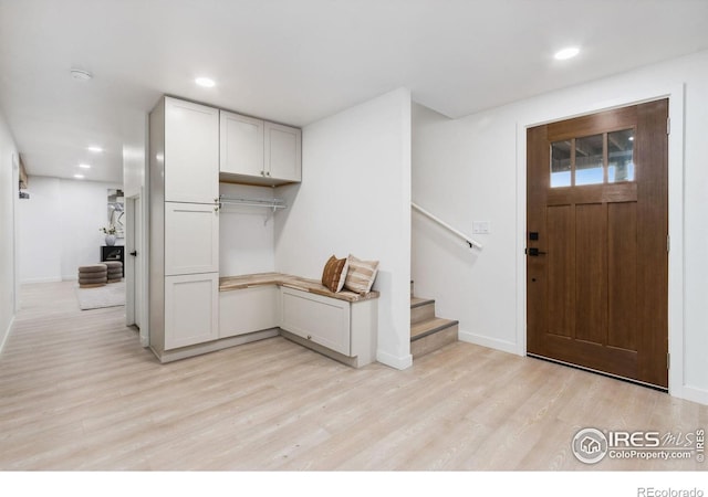 entryway featuring light hardwood / wood-style flooring