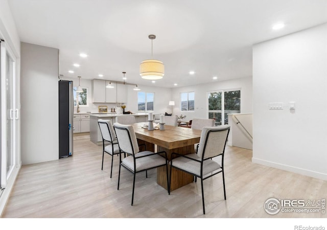 dining room featuring light wood-type flooring