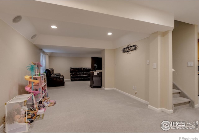 playroom featuring carpet floors