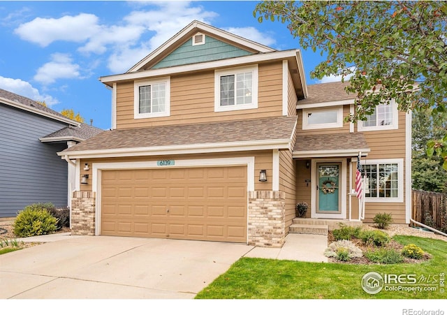 view of front of house featuring a garage