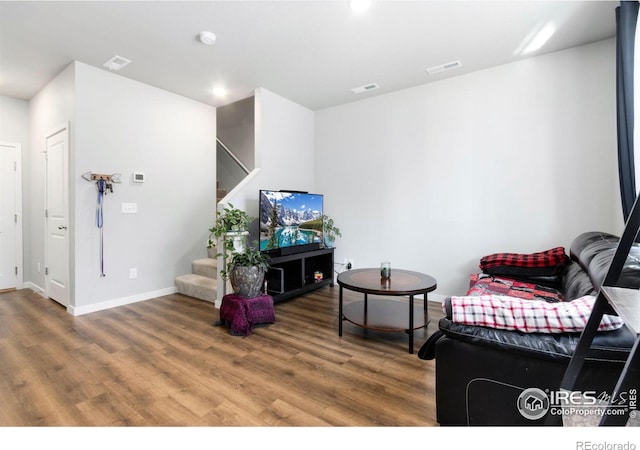 living room featuring hardwood / wood-style flooring