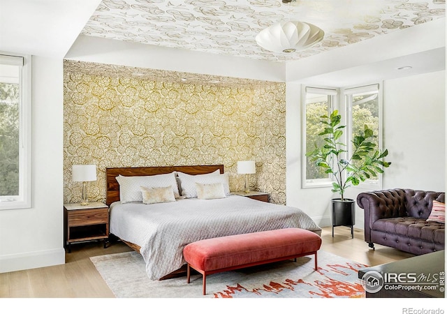 bedroom featuring wood-type flooring