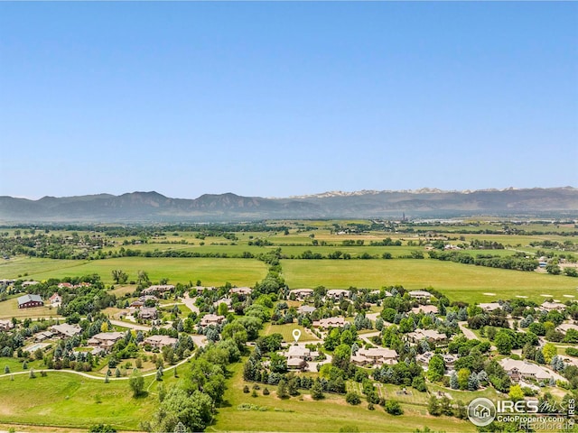 drone / aerial view with a mountain view