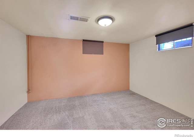 basement with carpet